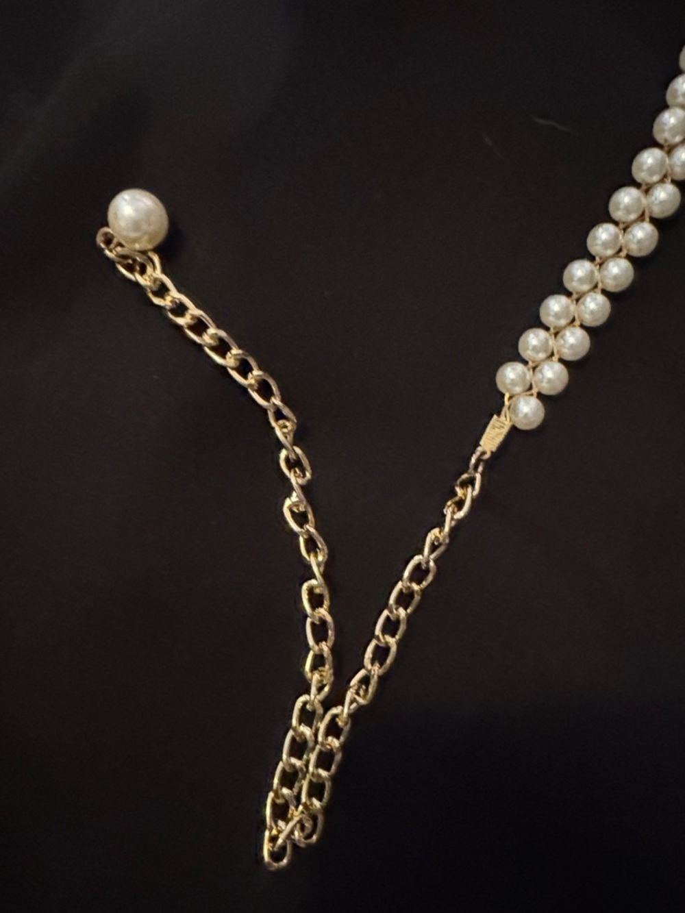 Nicole Miller Black Tailored Trousers with Pearl Chain Accent - Picture 8 of 8